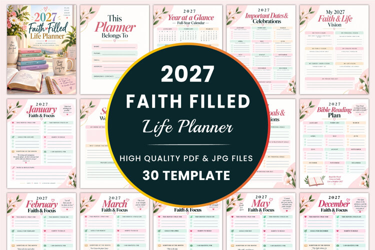 2027 Faith-Filled Life Planner Kdp interiors example image 1