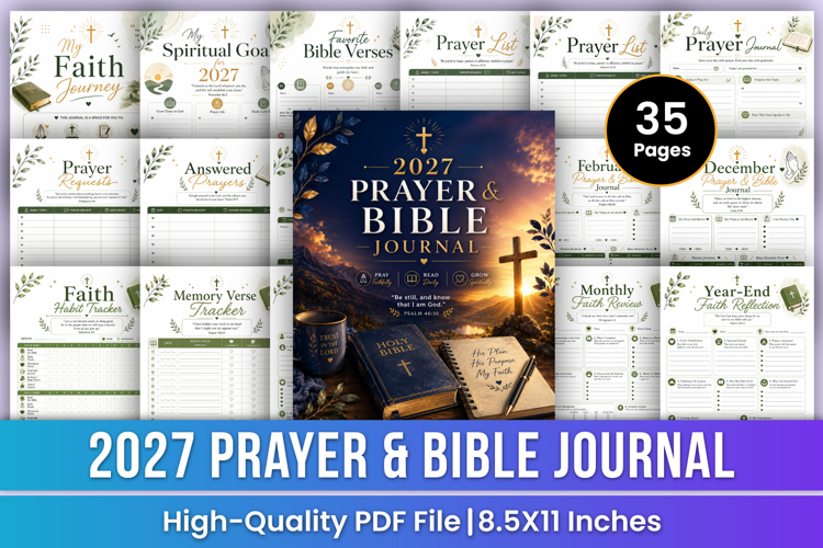2027 Prayer & Bible Journal | Faith & Devotional Planner