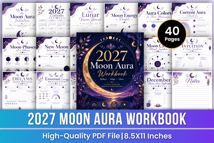 2027 Moon Aura Workbook | Lunar Energy, Reflection
