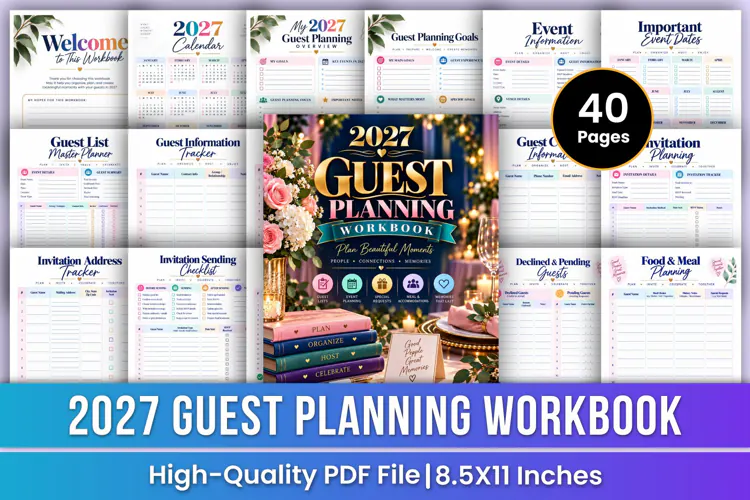 2027 Guest Planning Workbook | Guest Lists, Invitations