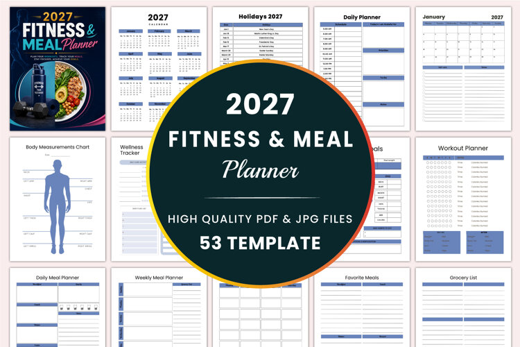 2027 Fitness & Meal Planner Kdp interiors example image 1