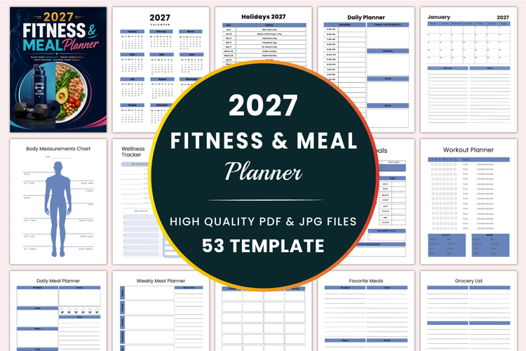 2027 Fitness & Meal Planner Kdp interiors
