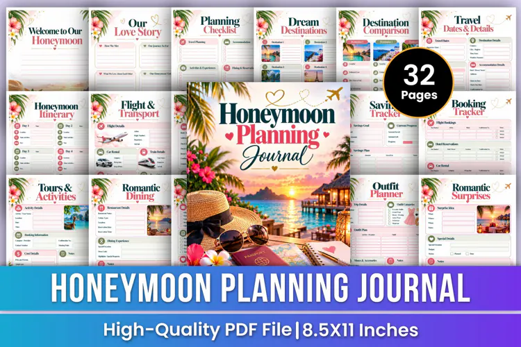 Honeymoon Planning Journal | Romantic Travel Planner, Budget
