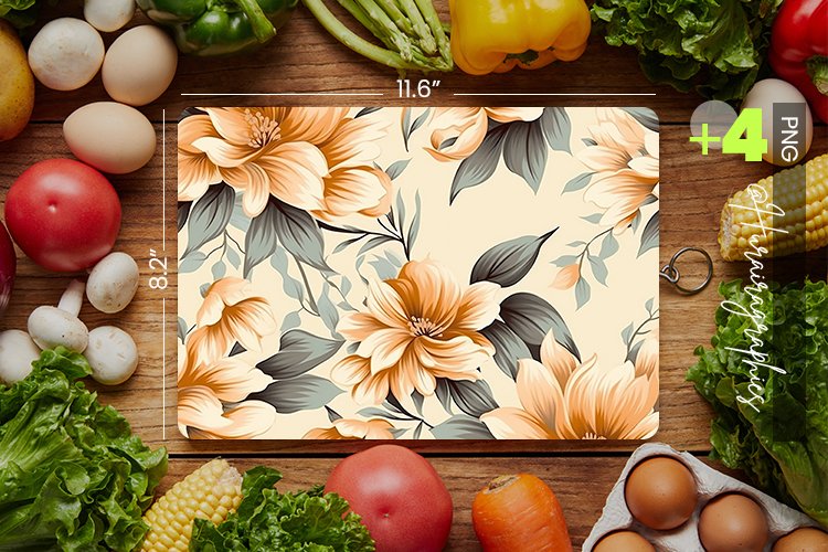 beige flowers Cutting Board Design - 04 Variations