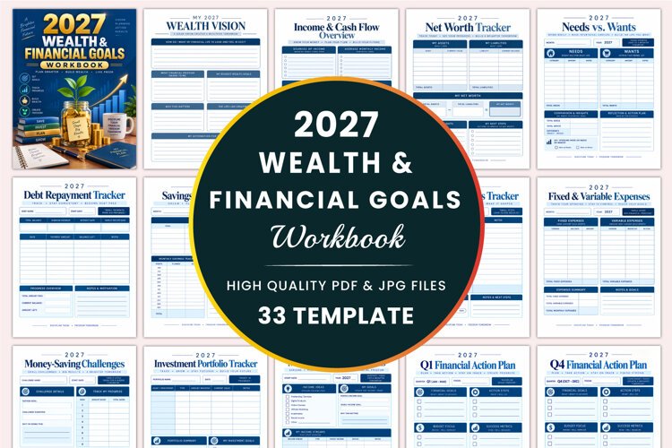 2027 Wealth & Financial Goals Workbook Kdp interiors example image 1