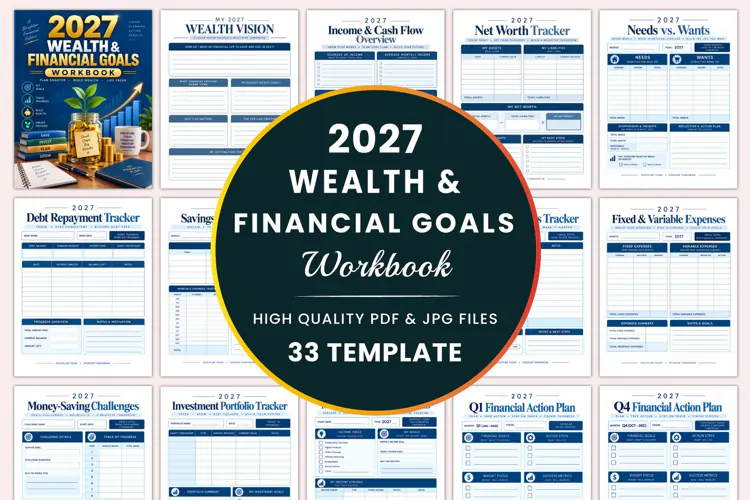 2027 Wealth & Financial Goals Workbook Kdp interiors