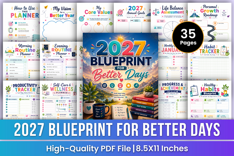 2027 Blueprint for Better Days | Goal & Habit Planner