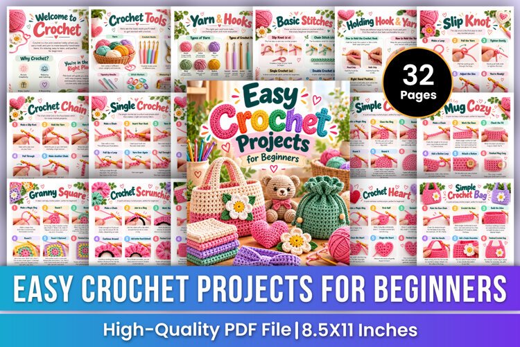 Easy Crochet Projects for Beginners | Printable Crochet example image 1