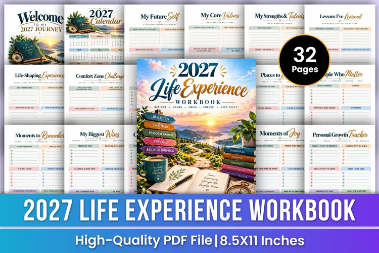 2027 Life Experience Workbook | Growth, Gratitude,