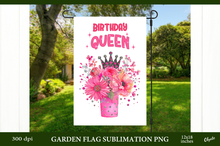 Birthday Girl, Birthday Qween Garden Flag Sublimation
