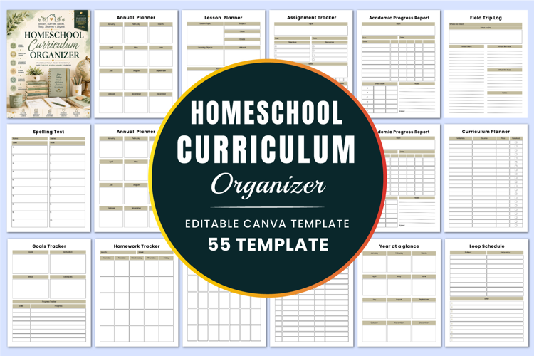 Homeschool Curriculum Organizer kdp interiors