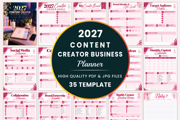 2027 Content Creator Business Planner