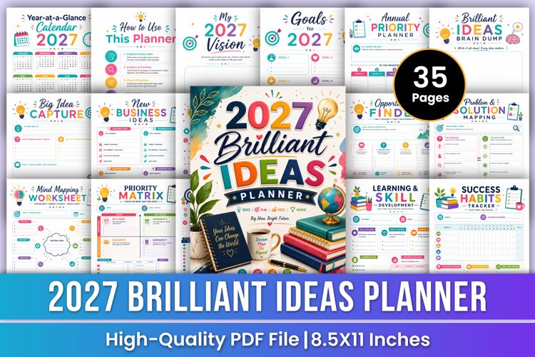 2027 Brilliant Ideas Planner Printable Templates