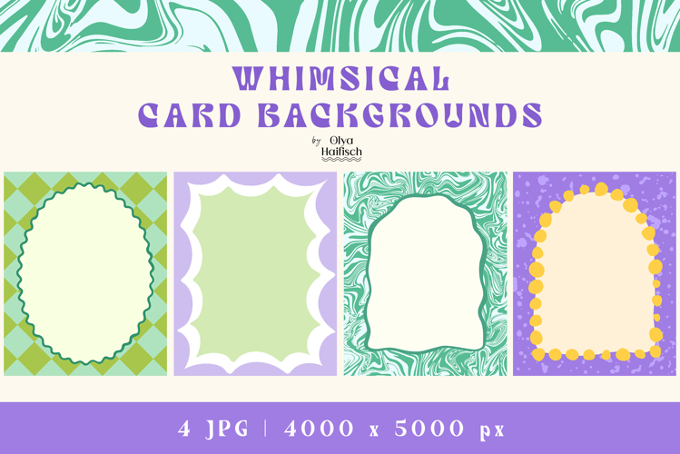 Whimsical Backgrounds. Modern Playful Bold Card Templates