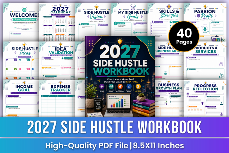 2027 Side Hustle Workbook | Business Planning, Income