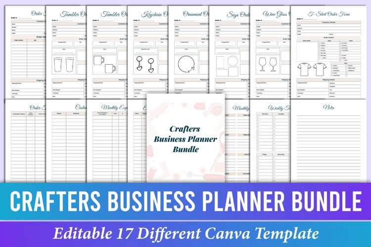 Crafters Business Planner Bundle Canva Interior example image 1