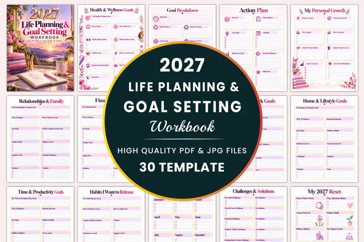 2027 Life Planning & Goal Setting Workbook Kdp interiors