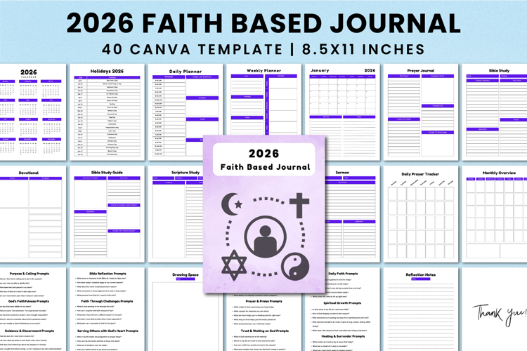 2026 Faith Based Journal For Canva Interior