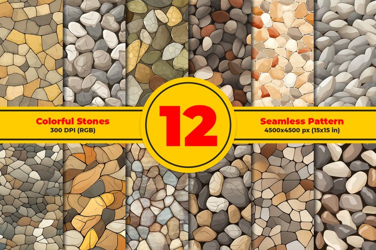 Colorful Stones Seamless Pattern and Digital Paper (3160002)