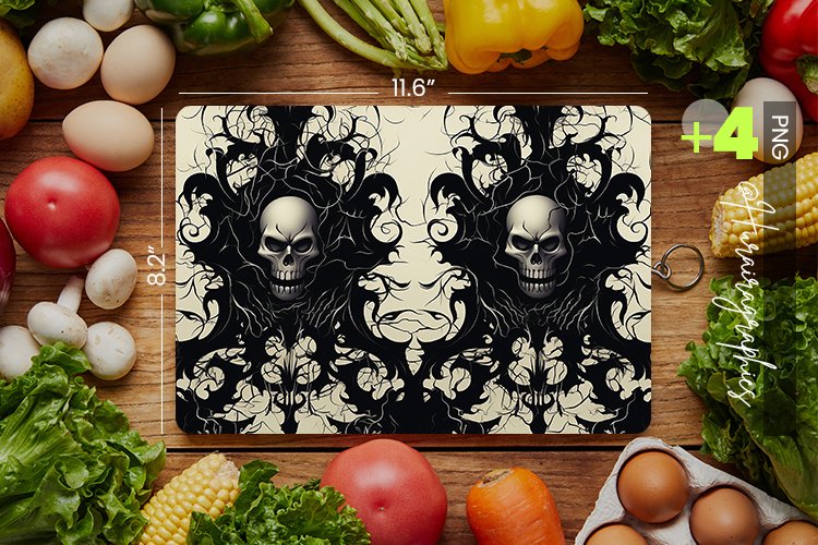 Gothic Damask Cutting Board Design - 04 Variations