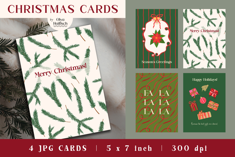 Christmas Cards. Festive Season Greeting Printable Cards