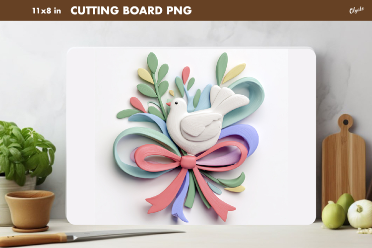 Easter Kitchen Cutting Board PNG, Easter Flower Bouquet