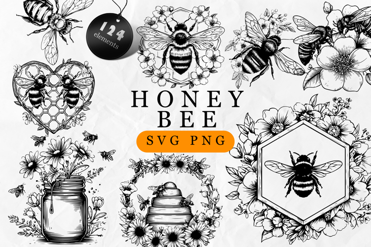 Honeycomb Bee SVG Bundle for Laser