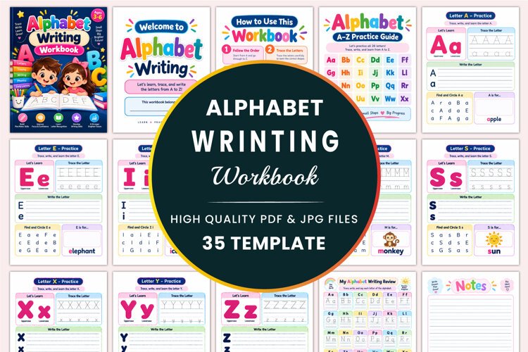 Alphabet Writing Workbook Kdp interiors example image 1