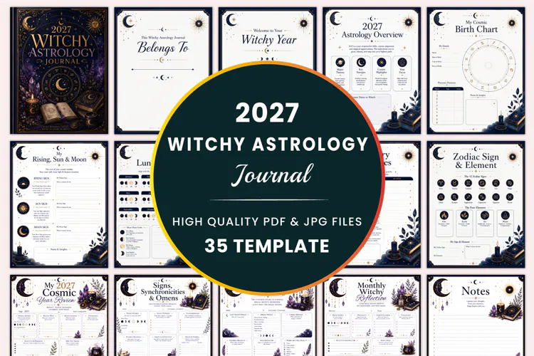 2027 Witchy Astrology Journal Kdp interiors
