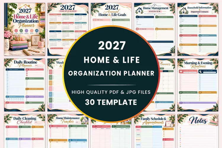 2027 Home & Life Organization Planner Kdp interiors