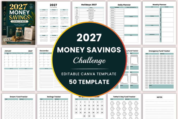2027 Money Savings Challenge Templates