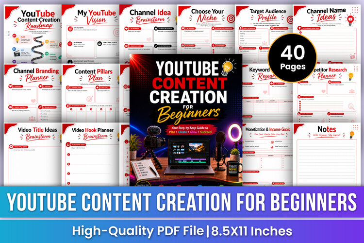 YouTube Content Creation for Beginners | YouTube Planner example image 1