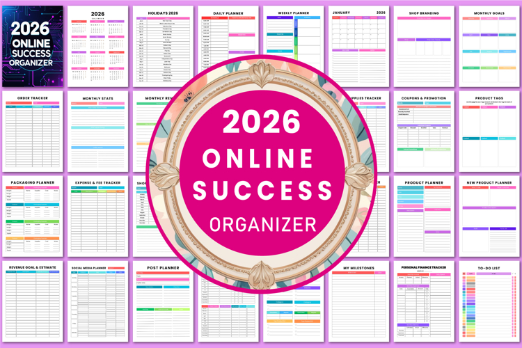 2026 Online Success Organizer Canva Templates
