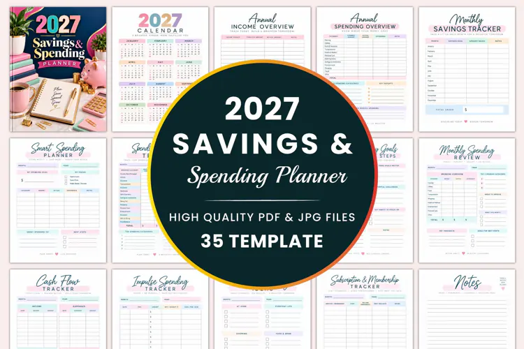 2027 Savings & Spending Planner Kdp interiors