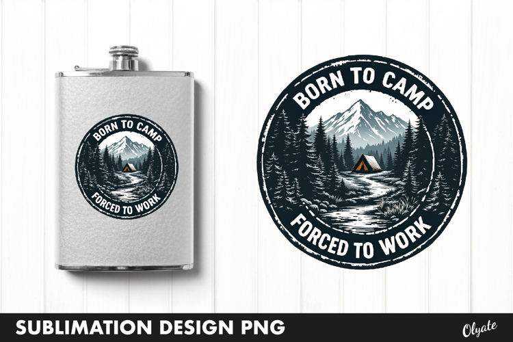 BBQ Retro Round Sublimation, Flask BBQ Grill PNG