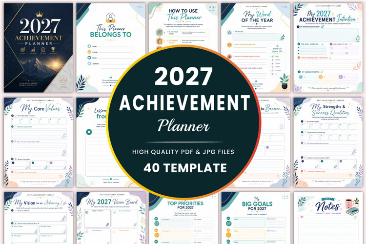 2027 Achievement Planner Kdp templates example image 1