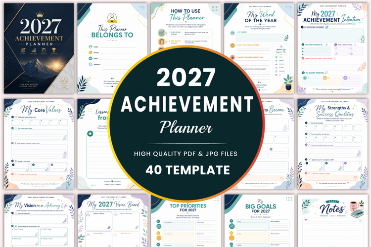 2027 Achievement Planner Kdp templates