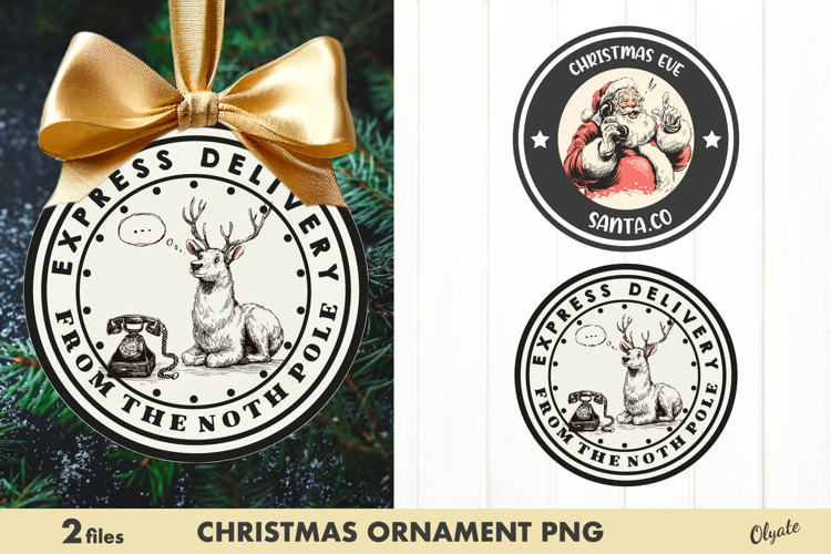 Christmas Stamp Ornament Sublimation PNG