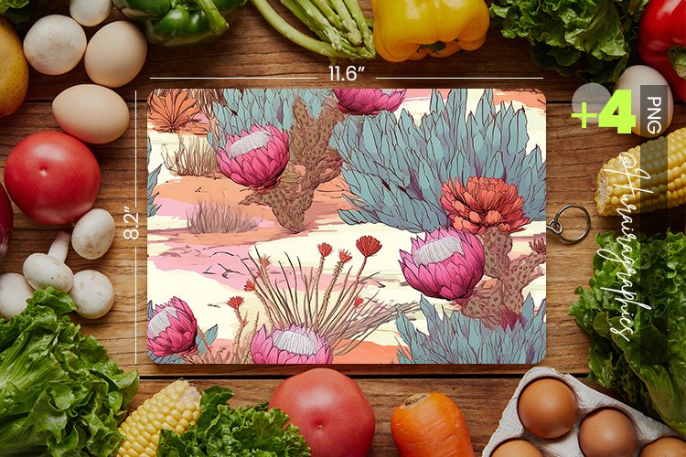 Desert Flower Cutting Board Design - 04 Variations