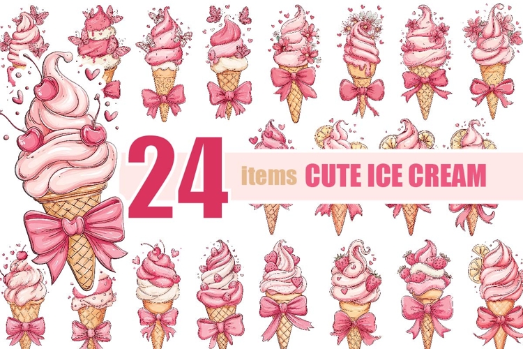 Cute Ice Cream Clipart, PNG