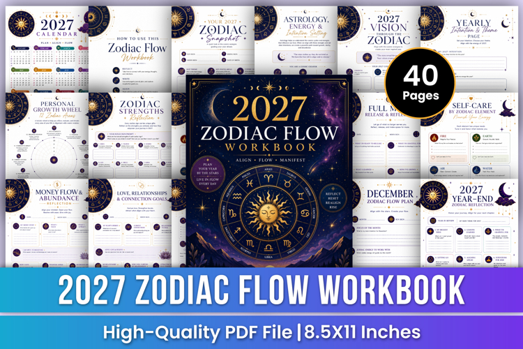 2027 Zodiac Flow Workbook | Astrology, Energy & Intentional