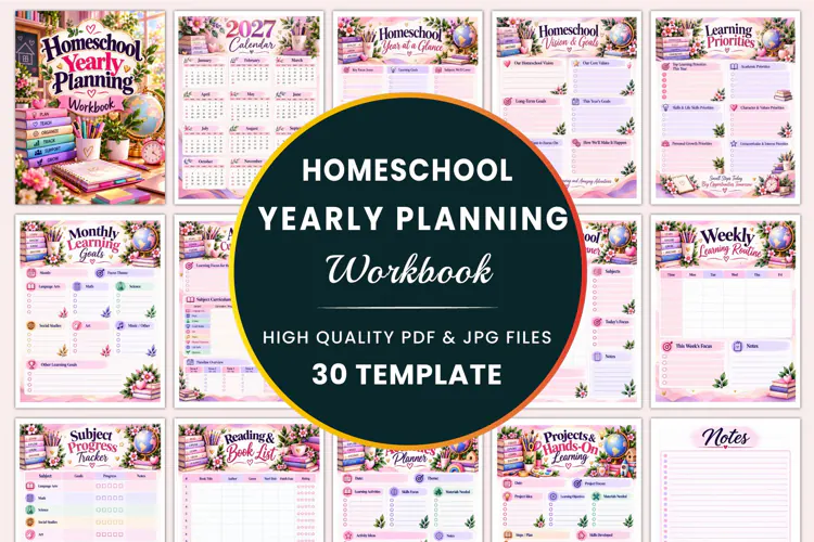 2027 Homeschool Yearly Planning Workbook