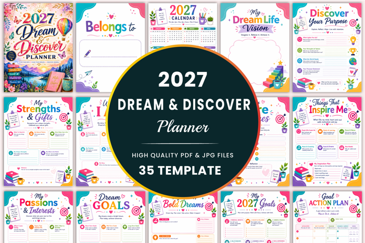2027 Dream & Discover Planner templates