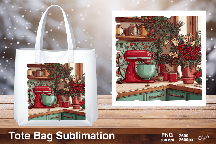Retro Kitchen Mixer Sublimation, Tote Bag PNG