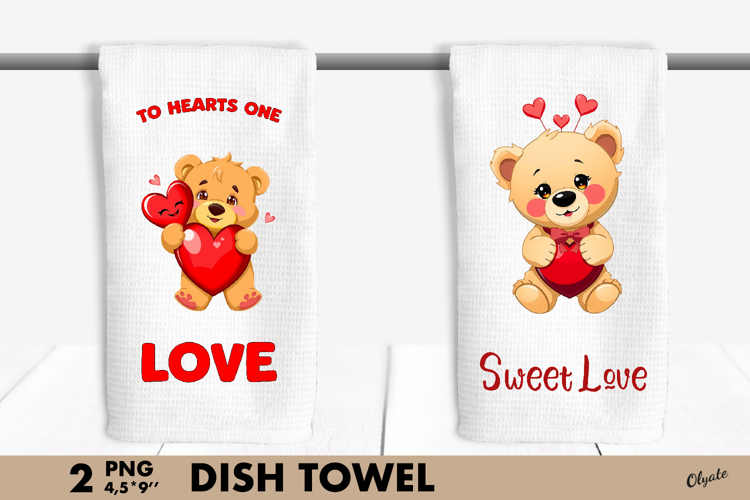 Valentine’s Day Dish Towel PNG