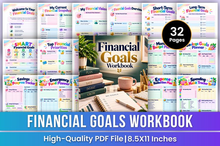 Financial Goals Workbook | Goal Setting, Budgeting, Savings example image 1
