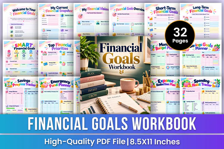 Financial Goals Workbook | Goal Setting, Budgeting, Savings