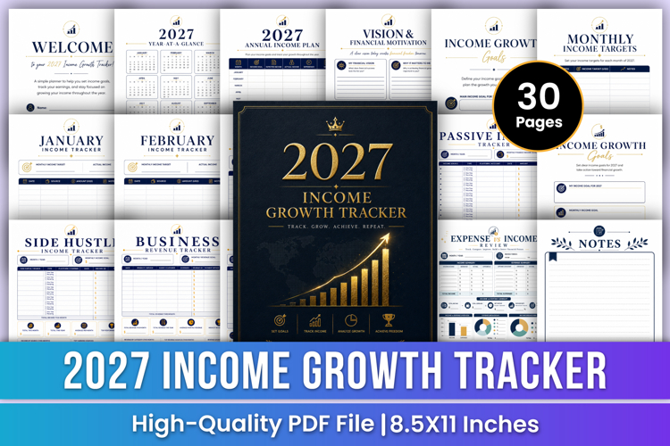 2027 Income Growth Tracker | Income Log