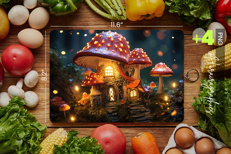 Fantasy Mushroom Cutting Board Design - 04 Variations