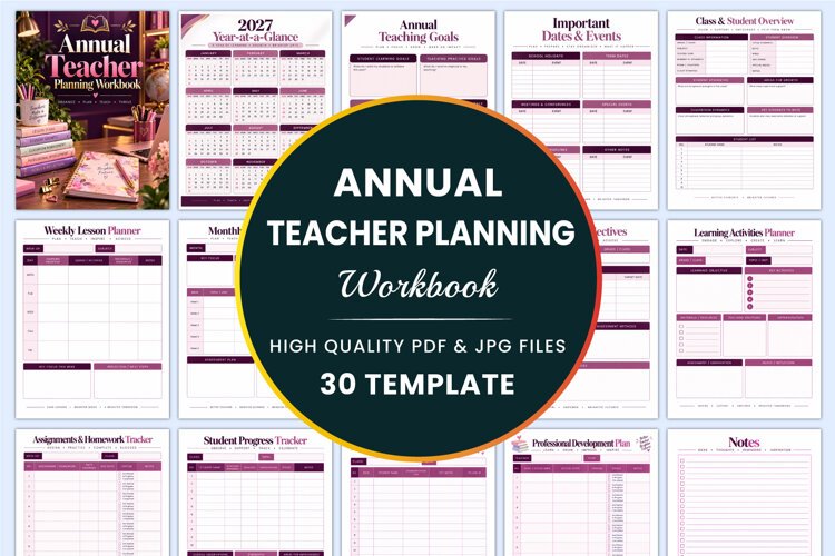 Annual Teacher Planning Workbook Kdp interiors example image 1